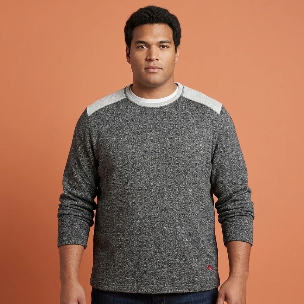 Tommy Bahama Crewneck Knit Pullover Sweater Mens XL Grey EUC